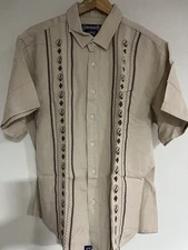 Grateful Dead Section 119 Men's Linen Button Down Bolt In Steelie Embr NWT XXL