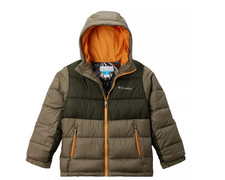 Columbia Youth Pike Lake II Hooded Jacket Stone Green/Greenscape Sz Medium