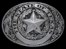 TJ09108 VINTAGE 1970s  TEXAS  STATE COMMEMORATIVE BELT BUCKLE