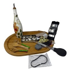 Pampered Chef Microplane Kitchen Bundle Bamboo Tray Oil Cruet Grater + MORE