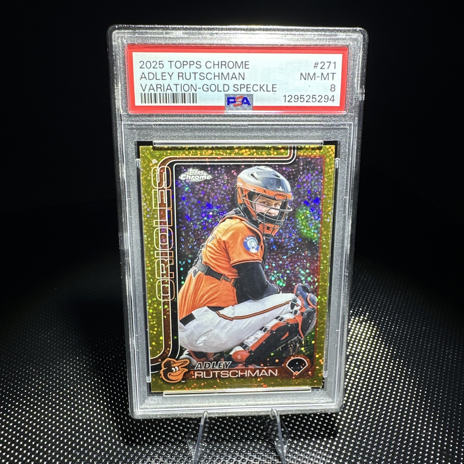 2025 Topps Chrome Image Variation Adley Rutschman 271 Gold Speckle Refractor /50