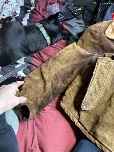 Abrigo chaqueta de gamuza para hombre Sears the Leather Shop aplastado blanqueado por el sol - Imagen 7 de 24