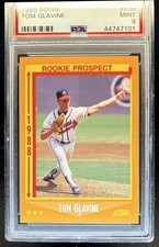 1988 Score Tom Glavine Rookie Rated Prospect RC #638 Braves PSA 9