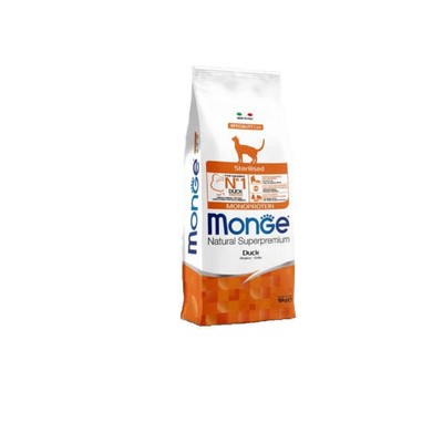 Trocken Monge für Katzen Erwachsene Steril - Ente Natural Supremium Promo %