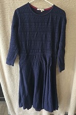 Boden Knit Long Sleeve Navy Dress Women's 16R Fall Autumn