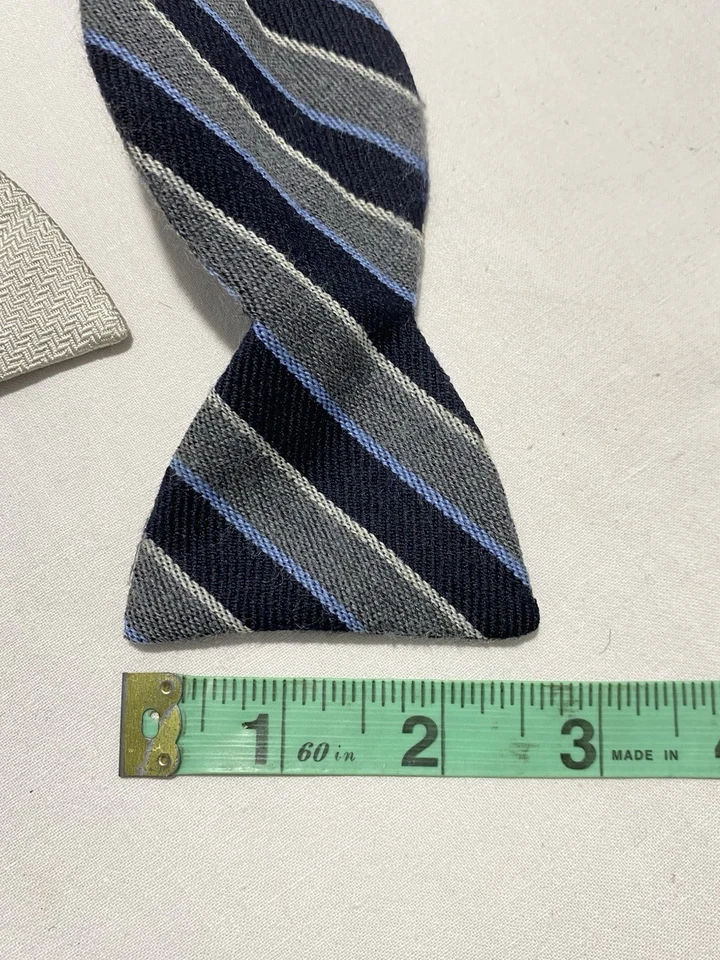 Pajarita para hombre ZANAHORIA GIBBS azul a rayas de seda hecha a mano excelente estado Foto 3 de 3