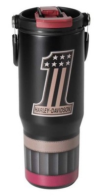 Harley-Davidson Vintage #1 Travel Mug w/ Pop-Up Straw, Matte Stainless Steel