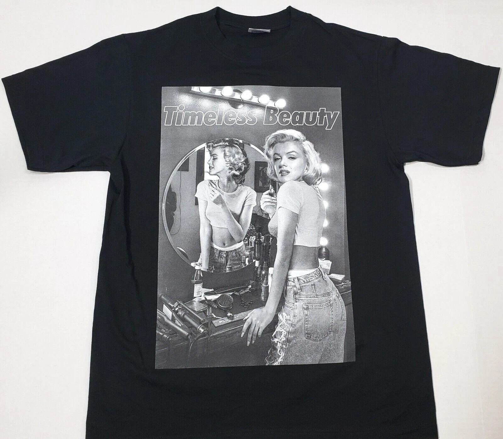 Marilyn Monroe T-shirt Timeless Beauty Pin Up Urban Streetwear Men's Black Tee