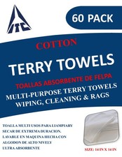 Terry Towels Ideal For Painting Cleaning Polishing Rags 14" x 14" 60 Count