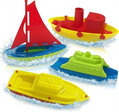 ArtCreativity Toy Boats for Water Play, (4 Pack), Pool Toys Small