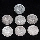 7 Mercury Dimes 1941 to 1944 - Ungraded - From Collection                    B20