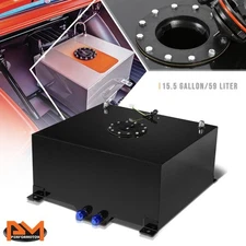 15.5 Gallon Lightweight Aluminum Coate Fuel Cell/Gas Tank+Level Sender Black Cap