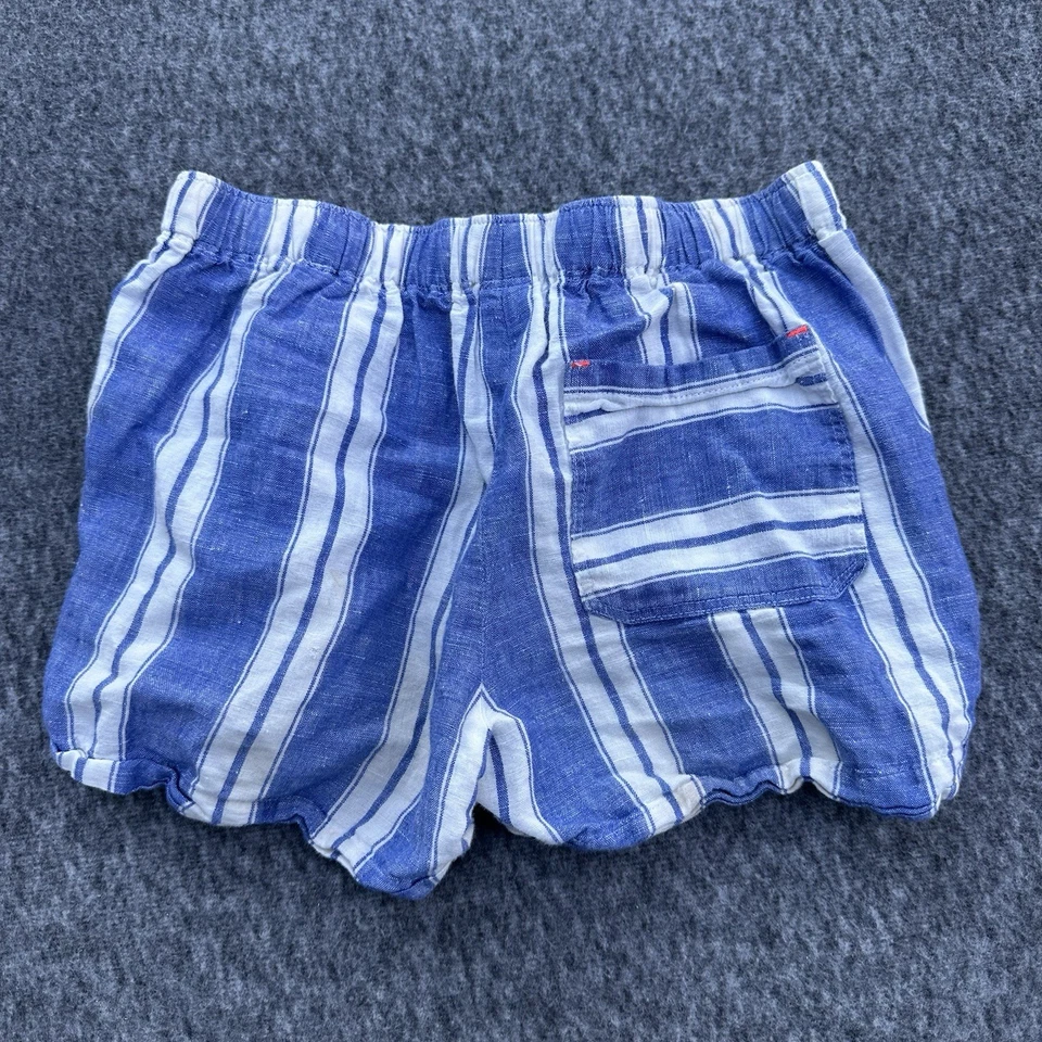 Pantalones Cortos J.Crew Corte Redondo Cintura Elástica Rayas Mezcla de Lino Niñas 7 Foto 3 de 4