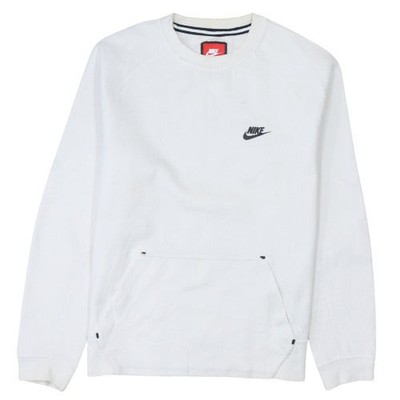 Nike Fleecepullover Herren weiß M Rundhals Logo