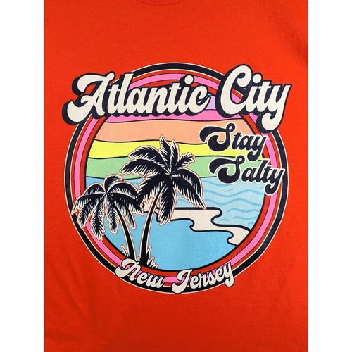 Atlantic City, New Jersey Stay Salty Orange Grafik T-Shirt Größe Large - Bild 2 von 8