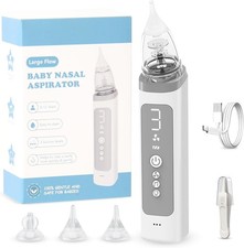Electric Nasal Aspirator for Baby, 3 Levels Suction with Music 3 Silicone Tips