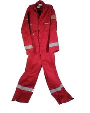 Halliburton Coveralls Mens 48 Red Reflectived Flame Resistant FR Patches XL