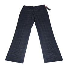 Tommy Hilfiger TH Flex Tate Dress Pants Men 34x30 Navy Brown Plaid Career New