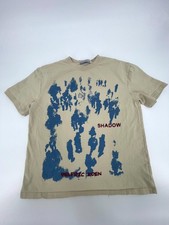 Aelfric Eden Shadow T-Shirt Mens Small Beige Distorted Portrait Print Streetwear