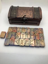 Elven Forest Elder Futhark Runes in Gift Box/ Runes /Elder Futhark / Norse / Ol