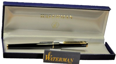 ''Waterman'' Executive  IDEAL LAQUÉ BLACK&GT Füllfederhalter mit 18K 750 ''EF'' Feder