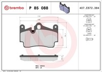 Bremsbelagsatz, Scheibenbremse P 85 088 Brembo FüR Audi Porsche