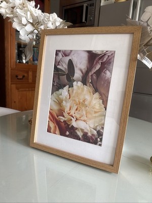 Ikea RIBBA Deko Bilderrahmen 32x42 cm mit Blumenbild   Holz & Acrylglas