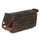 Genuine Leather Travel Toiletry Bag for Men & Women–Shaving & Bathroom Organizer