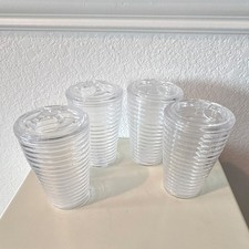 Clear Plastic Toothbrush Holder Set of 4 Free Standing Bathroom Accessories