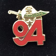 Shriners Pin Vintage Brooch 94 Gold Tone Enamel