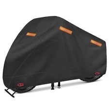 Motorcycle Cover, Heavy Duty 600D Oxford, Waterproof 105" x 41" x 50" Black