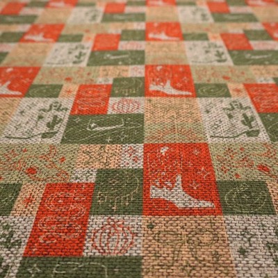 Western Patchwork Polsterstoff Gardinen Möbel Einrichtung Orange Muster