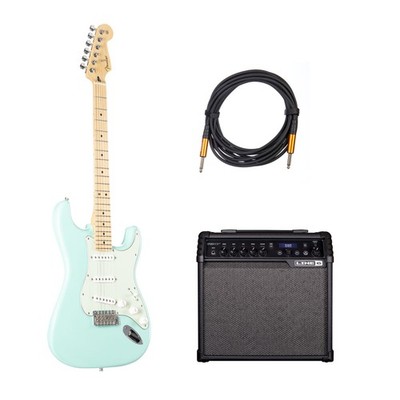 Fender Player Stratocaster, E-Gitarren Set, Surf Green, Ahorn Hals, Alnico 5
