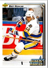 1992-93 Upper Deck #414b Bret Hedican Upper Deck Text and Logo Hologram
