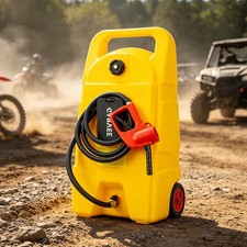 Fuel Caddy 15 Gallon Portable Gas Fuel Tank Transfer Pump 10ft Hose Storage Can