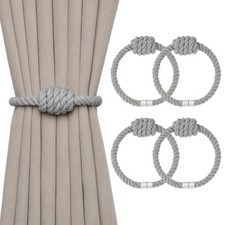 Natural Cotton Rope Magnetic Curtain Tiebacks Hand Weave Boho Drape Tie Backs