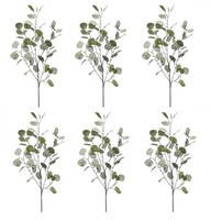 6Er Set KüNstliche Eucalyptus BläTterzweige H. 87Cm GrüN Emerald