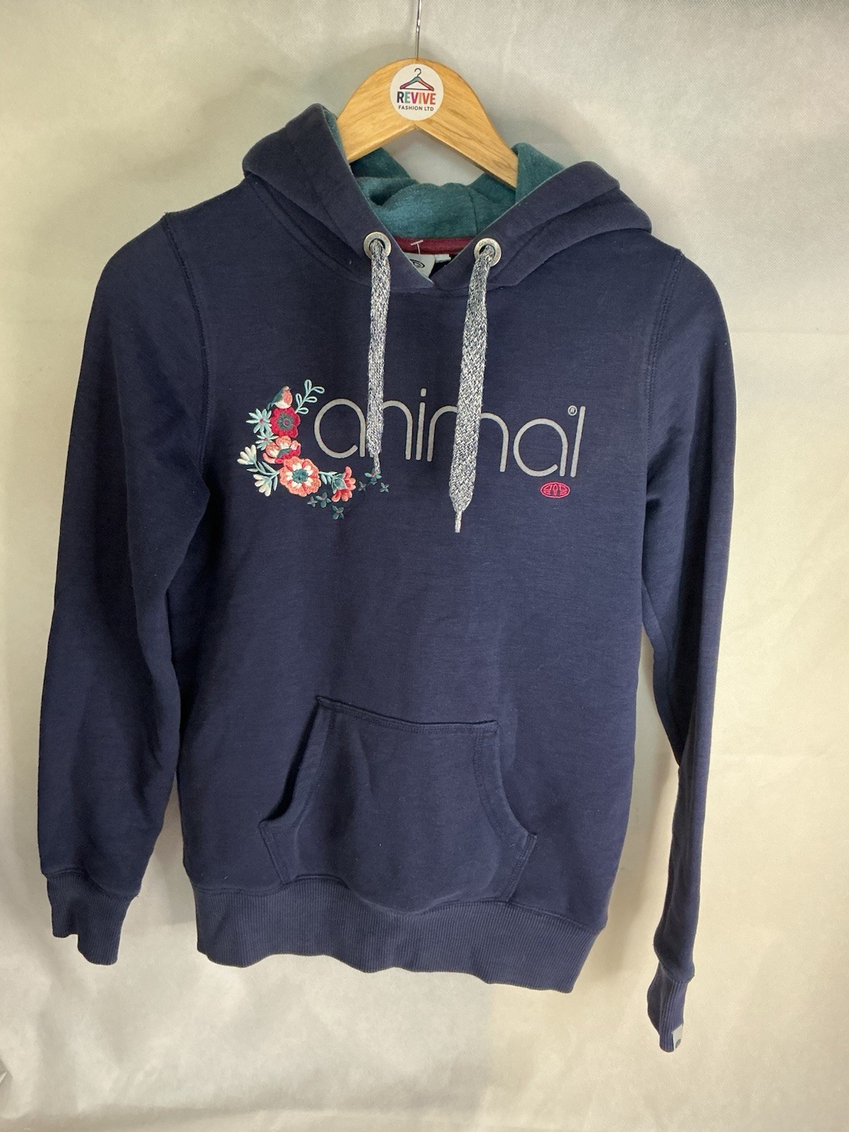 Ladies Animal Hoody Hoodie Navy Blue Size 8