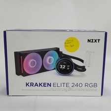 NZXT Kraken Elite 240 RGB 2x120mm AiO Liquid CPU Cooler - Matte Black NO FAN 