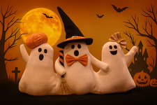 Cute Fabric Ghost Trio Halloween Decoration
