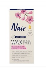 Nair Hair Remover Wax Ready-Strips, 40 Wax Strips  6 Post Wipes