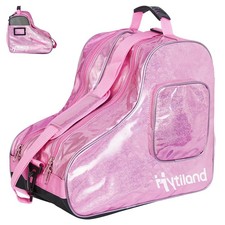 Hytiland Roller Skate Bag for Inline Skates Ice Lrage, Dazzling pink