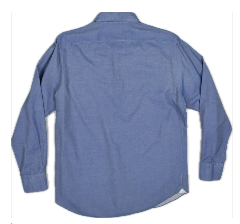 Camisa de vestir azul liso Finamore para hombre talla L como nueva Foto 2 de 4