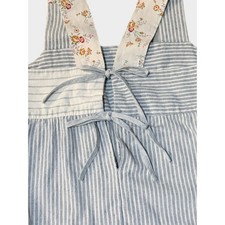 Madewell x The New Denim Project Striped Wide Leg Overalls Blue White XXS