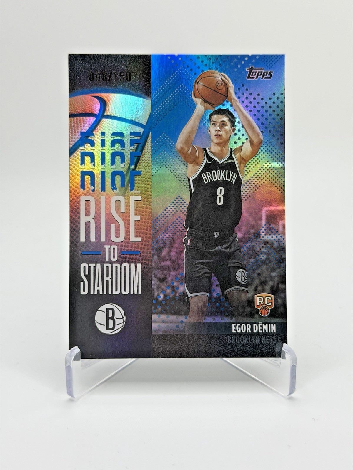 2025-26 Topps Basketball Rise to Stardom Egor Demin Rookie Blue /150 Nets RTS-8