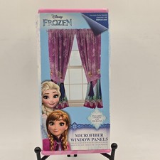 Disney Frozen Microfiber Window Panels Kids Curtains Purple 82x63 Franco