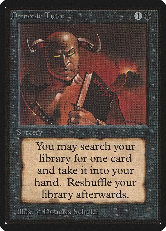 Demonic Tutor (Regular) Limited Edition Beta Playtest Card