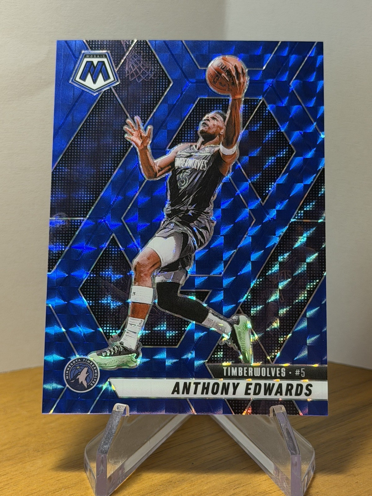 Anthony Edwards 2024-25 Panini Mosaic Blue Prizm /199 #36
