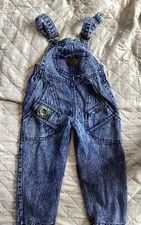Vintage CIAO Blue Jean Denim Bib Overalls Acid Wash GIRLS 8