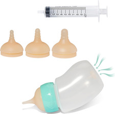 Pet Feeder Bottle,Silicone Feeding Nipple and Syringes for All Breed of Puppies